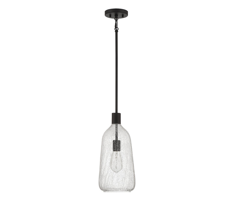 Lighting One E V6-L7-4801-1-89 One Light Pendant, Matte Black