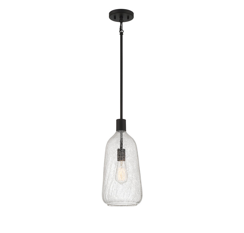 Lighting One E V6-L7-4801-1-89 One Light Pendant, Matte Black