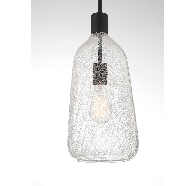 Lighting One E V6-L7-4801-1-89 One Light Pendant, Matte Black