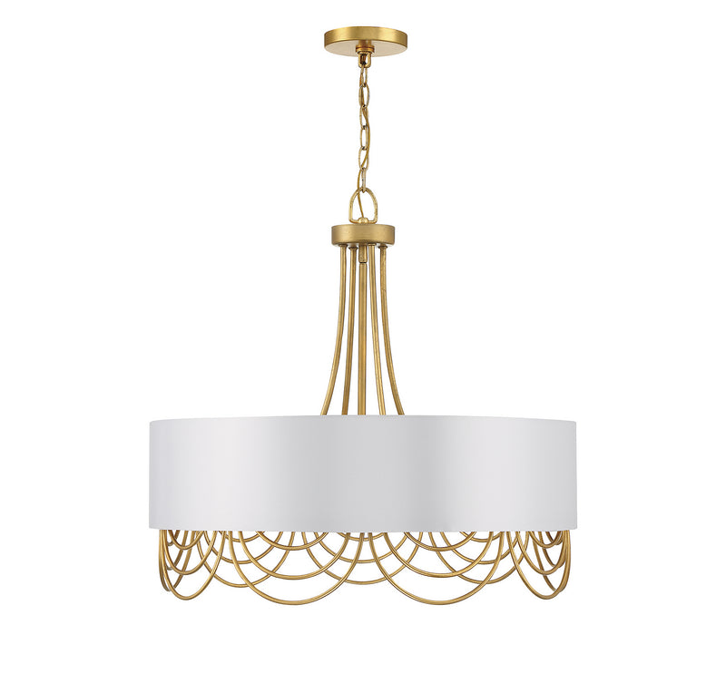 Lighting One E V6-L7-7100-4-260 Four Light Pendant, True Gold