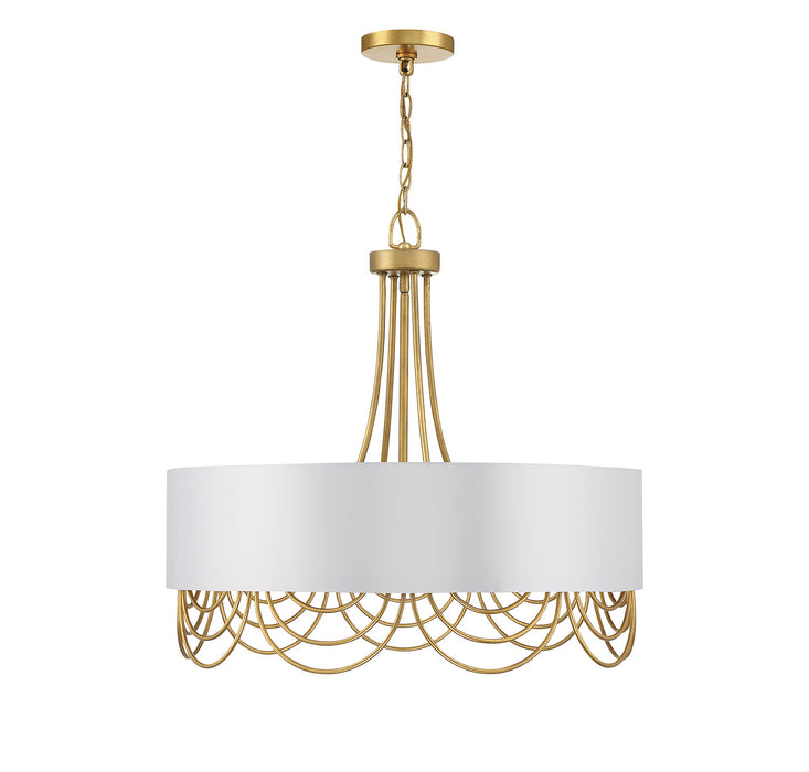 Lighting One E V6-L7-7100-4-260 Four Light Pendant, True Gold
