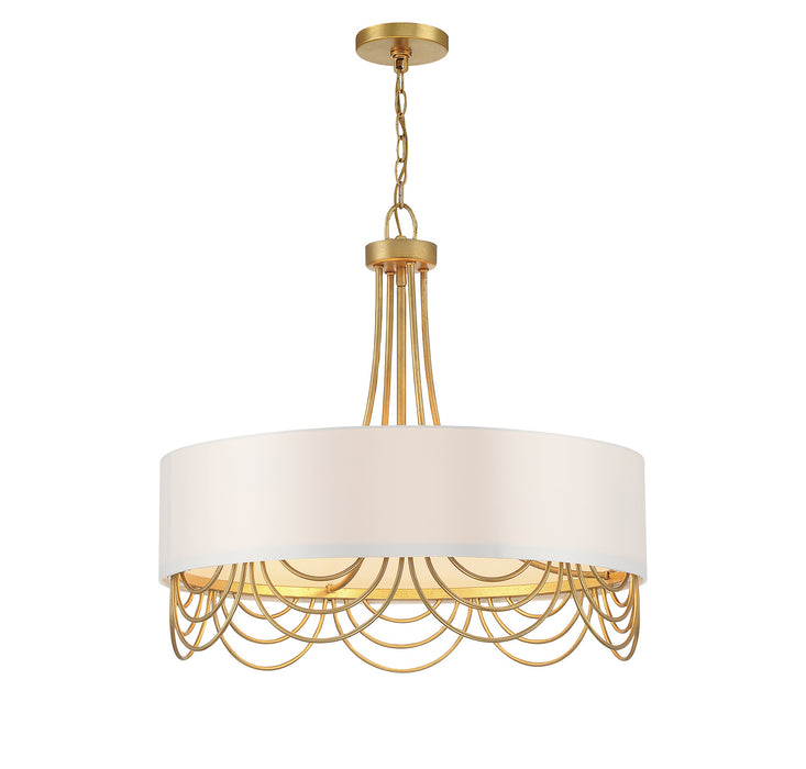 Lighting One E V6-L7-7100-4-260 Four Light Pendant, True Gold