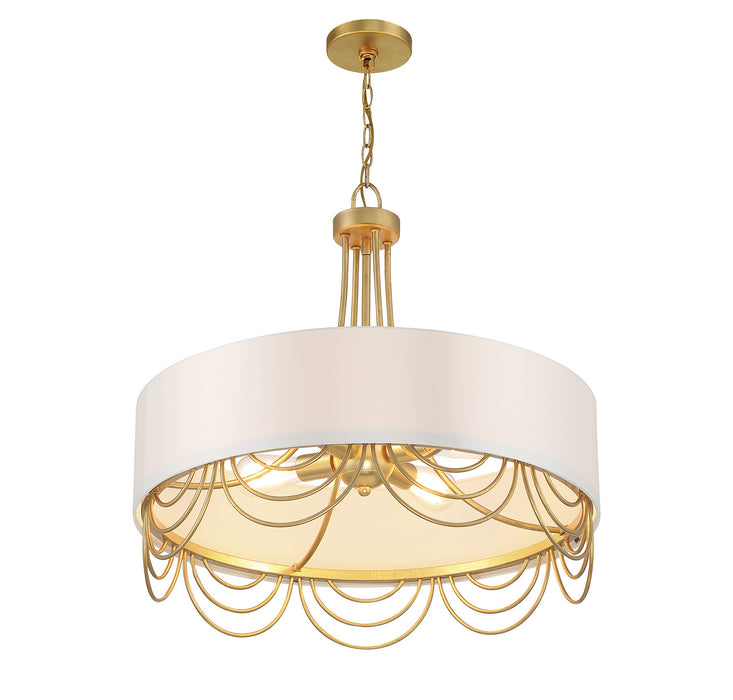 Lighting One E V6-L7-7100-4-260 Four Light Pendant, True Gold