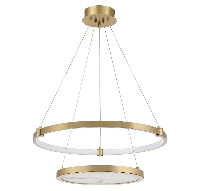 Lighting One E V6-L7-7120-50-322 LED Chandelier, Warm Brass