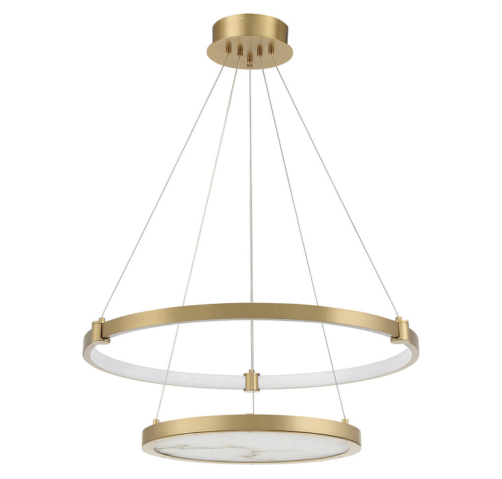 Lighting One E V6-L7-7120-50-322 LED Chandelier, Warm Brass