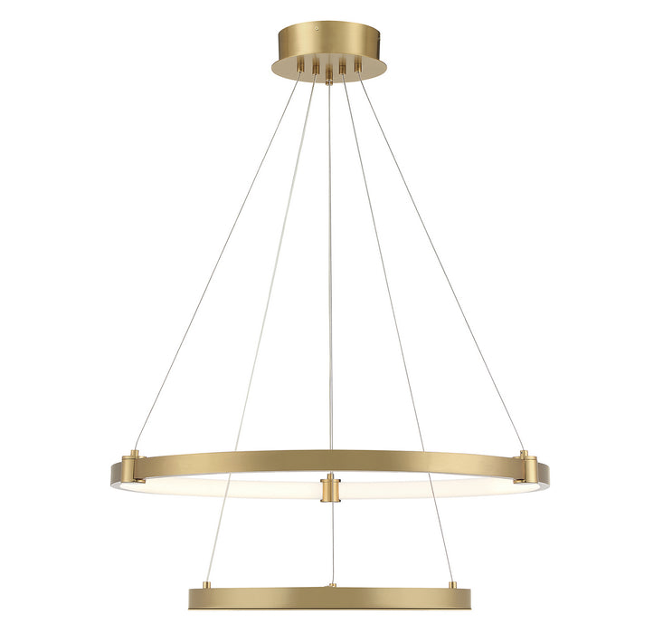 Lighting One E V6-L7-7120-50-322 LED Chandelier, Warm Brass