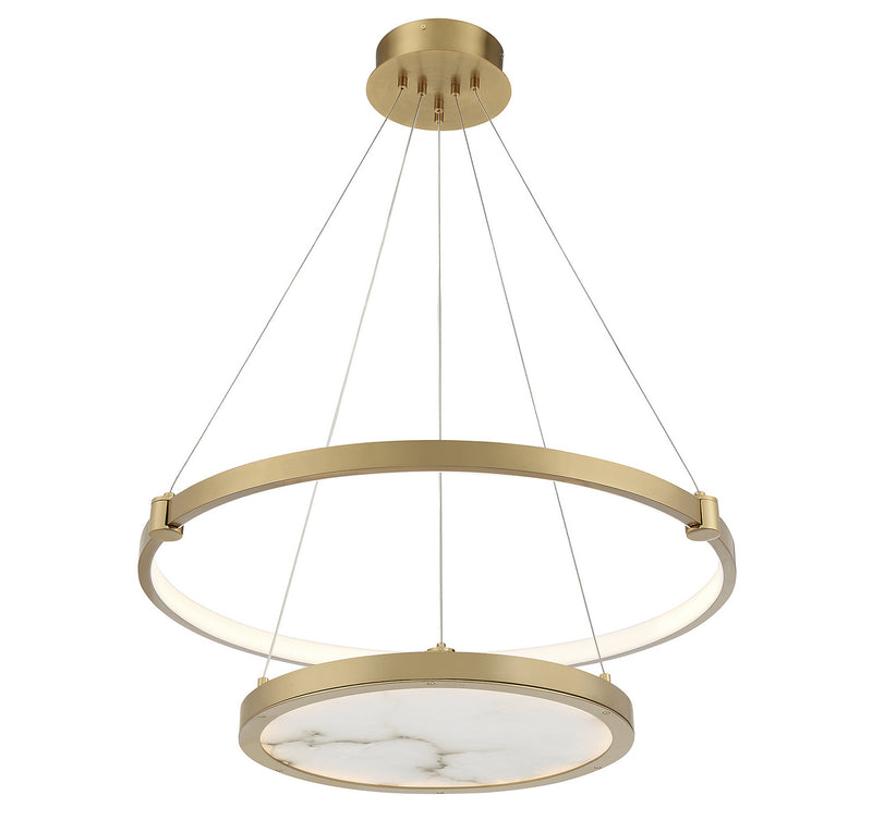 Lighting One E V6-L7-7120-50-322 LED Chandelier, Warm Brass