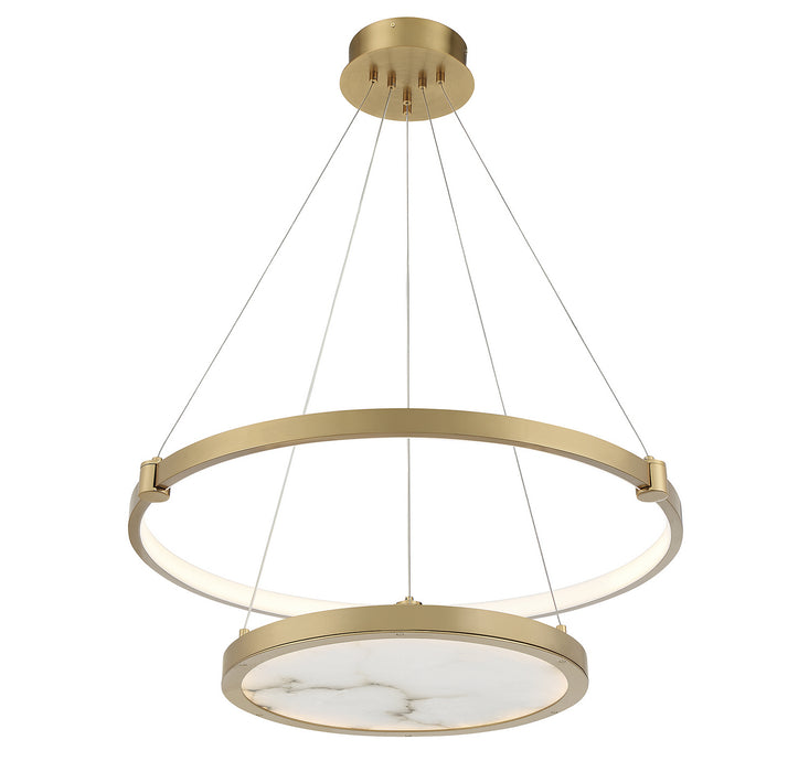 Lighting One E V6-L7-7120-50-322 LED Chandelier, Warm Brass