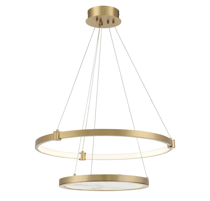 Lighting One E V6-L7-7120-50-322 LED Chandelier, Warm Brass