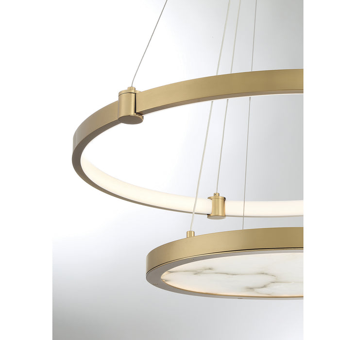Lighting One E V6-L7-7120-50-322 LED Chandelier, Warm Brass
