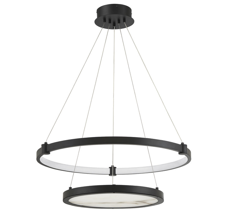 Lighting One E V6-L7-7120-50-89 LED Chandelier, Matte Black