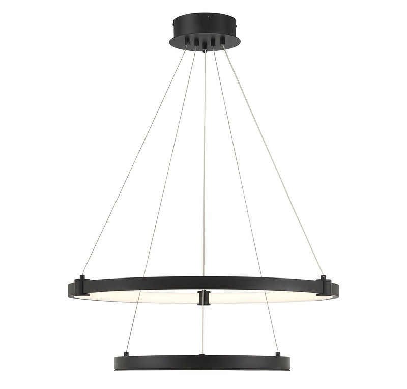 Lighting One E V6-L7-7120-50-89 LED Chandelier, Matte Black