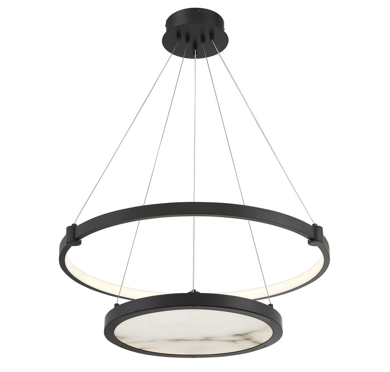 Lighting One E V6-L7-7120-50-89 LED Chandelier, Matte Black