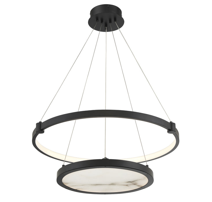 Lighting One E V6-L7-7120-50-89 LED Chandelier, Matte Black