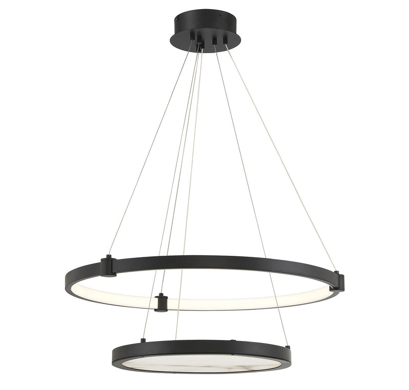 Lighting One E V6-L7-7120-50-89 LED Chandelier, Matte Black
