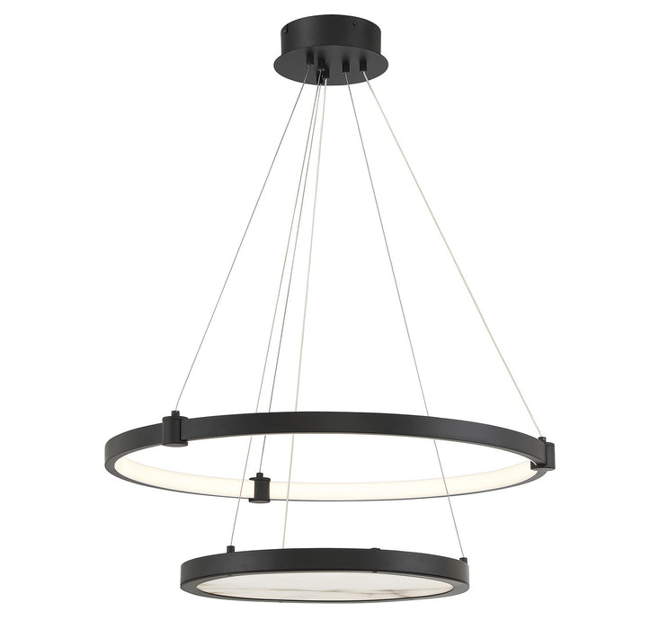 Lighting One E V6-L7-7120-50-89 LED Chandelier, Matte Black