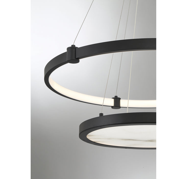 Lighting One E V6-L7-7120-50-89 LED Chandelier, Matte Black