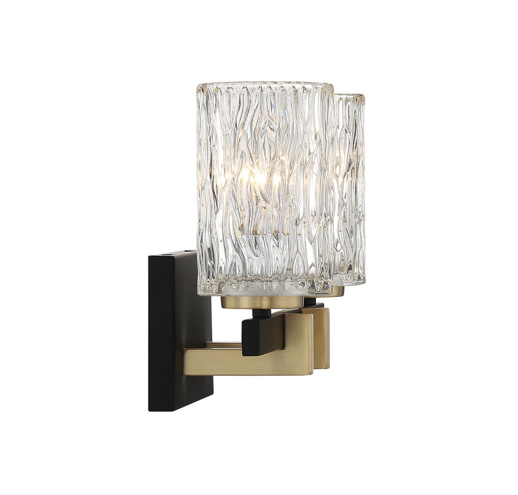 Lighting One E V6-L8-3601-2-143 Two Light Bathroom Vanity, Matte Black w/ Warm Brass