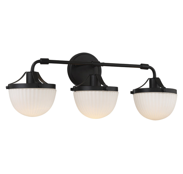 Lighting One E V6-L8-3900-3-BK Three Light Bathroom Vanity, Matte Black
