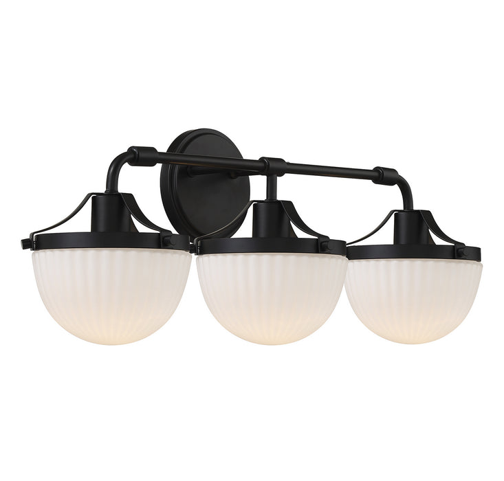 Lighting One E V6-L8-3900-3-BK Three Light Bathroom Vanity, Matte Black