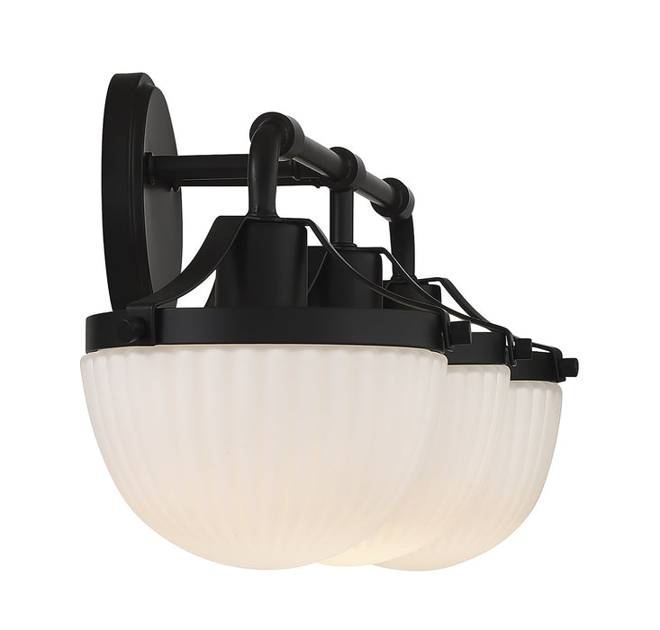 Lighting One E V6-L8-3900-3-BK Three Light Bathroom Vanity, Matte Black