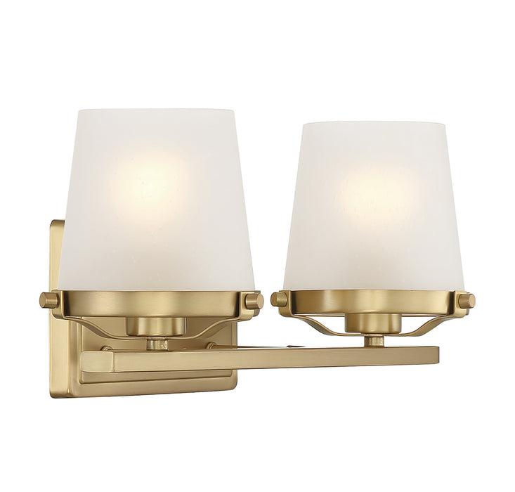 Lighting One E V6-L8-5250-2-322 Two Light Bathroom Vanity, Warm Brass