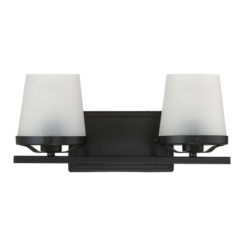 Lighting One E V6-L8-5250-2-BK Two Light Bathroom Vanity, Matte Black