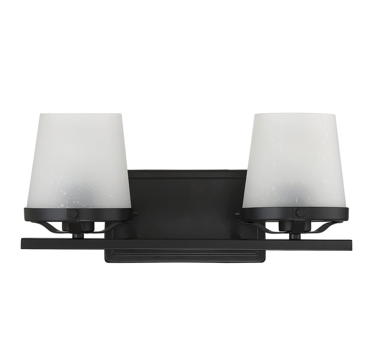 Lighting One E V6-L8-5250-2-BK Two Light Bathroom Vanity, Matte Black