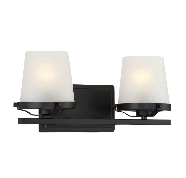 Lighting One E V6-L8-5250-2-BK Two Light Bathroom Vanity, Matte Black