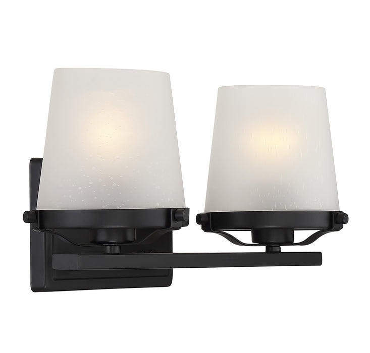 Lighting One E V6-L8-5250-2-BK Two Light Bathroom Vanity, Matte Black