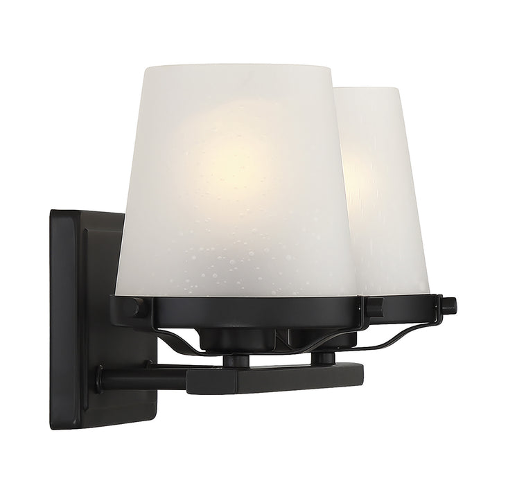 Lighting One E V6-L8-5250-2-BK Two Light Bathroom Vanity, Matte Black