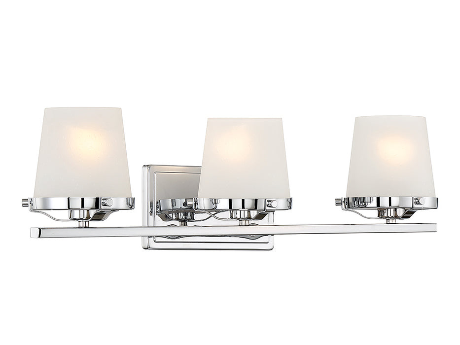 Lighting One E V6L8-5250-3-11 Three Light Bathroom Vanity, Polished Chrome