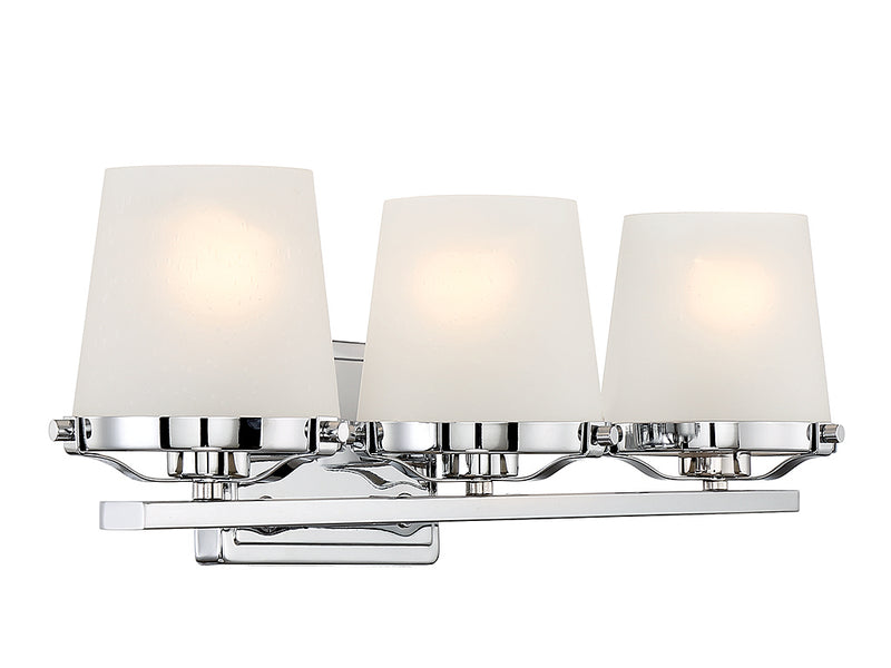 Lighting One E V6L8-5250-3-11 Three Light Bathroom Vanity, Polished Chrome