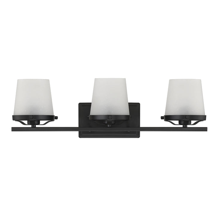 Lighting One E V6-L8-5250-3-BK Three Light Bathroom Vanity, Matte Black