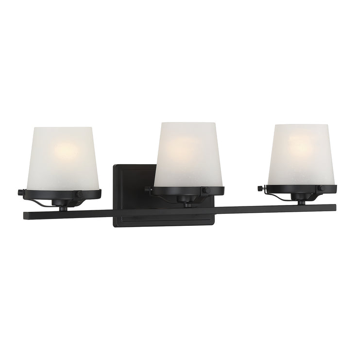 Lighting One E V6-L8-5250-3-BK Three Light Bathroom Vanity, Matte Black