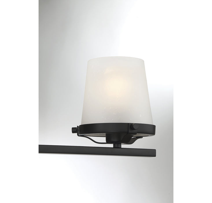 Lighting One E V6-L8-5250-3-BK Three Light Bathroom Vanity, Matte Black