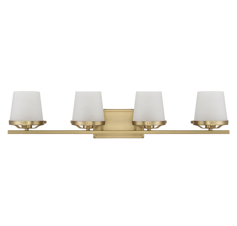 Lighting One E V6-L8-5250-4-322 Four Light Bathroom Vanity, Warm Brass