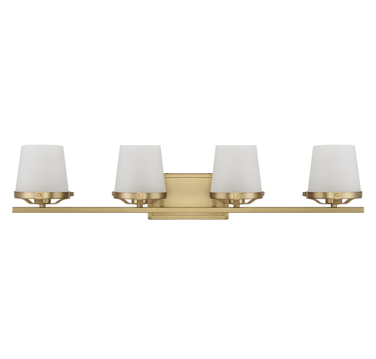 Lighting One E V6-L8-5250-4-322 Four Light Bathroom Vanity, Warm Brass