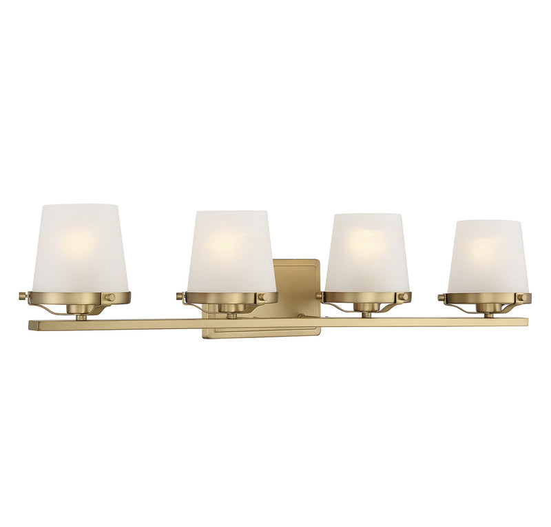 Lighting One E V6-L8-5250-4-322 Four Light Bathroom Vanity, Warm Brass