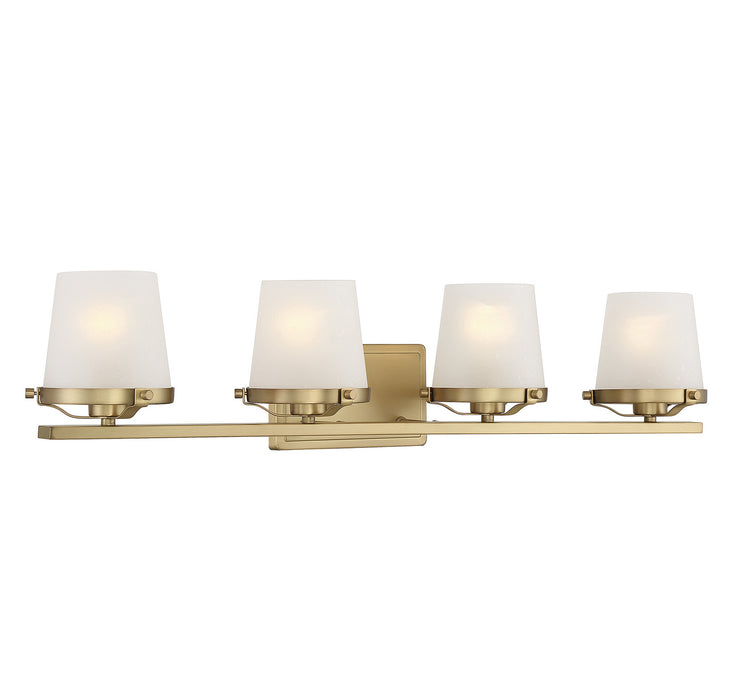 Lighting One E V6-L8-5250-4-322 Four Light Bathroom Vanity, Warm Brass