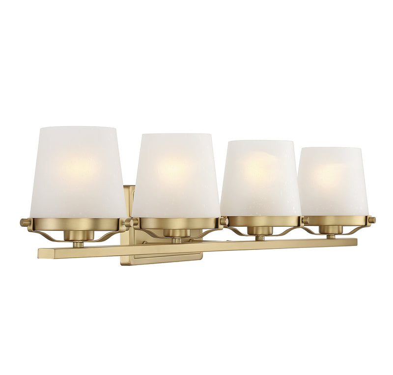 Lighting One E V6-L8-5250-4-322 Four Light Bathroom Vanity, Warm Brass