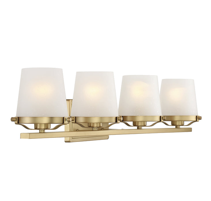 Lighting One E V6-L8-5250-4-322 Four Light Bathroom Vanity, Warm Brass