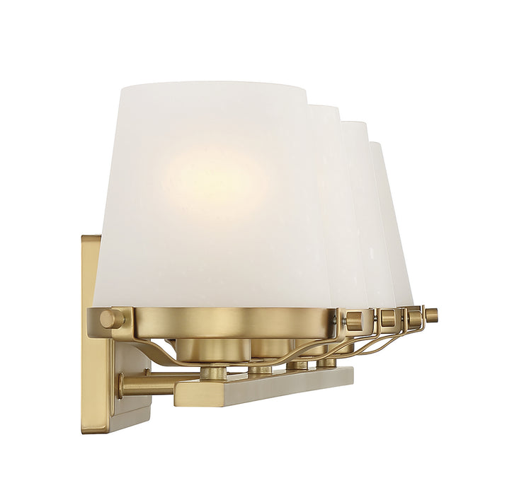 Lighting One E V6-L8-5250-4-322 Four Light Bathroom Vanity, Warm Brass