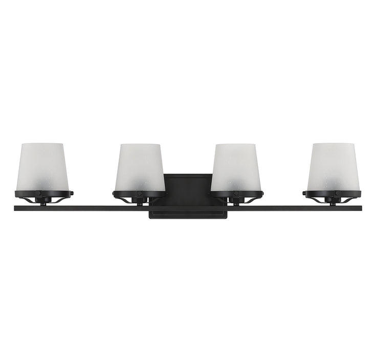 Lighting One E V6-L8-5250-4-BK Four Light Bathroom Vanity, Matte Black
