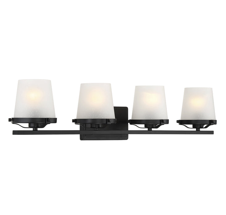 Lighting One E V6-L8-5250-4-BK Four Light Bathroom Vanity, Matte Black