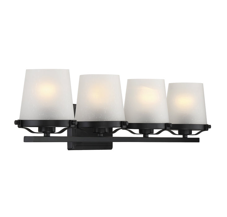 Lighting One E V6-L8-5250-4-BK Four Light Bathroom Vanity, Matte Black