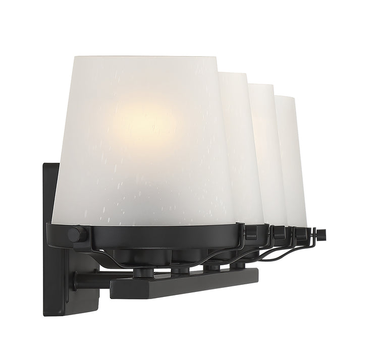 Lighting One E V6-L8-5250-4-BK Four Light Bathroom Vanity, Matte Black