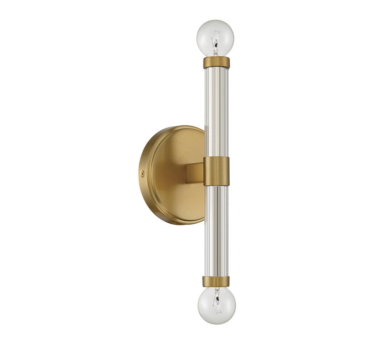 Lighting One E V6-L9-6733-2-322 Two Light Wall Sconce, Warm Brass