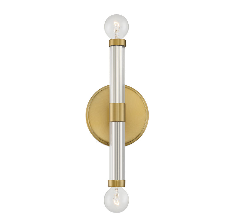 Lighting One E V6-L9-6733-2-322 Two Light Wall Sconce, Warm Brass