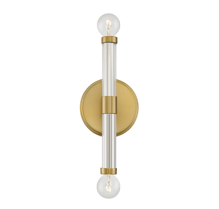 Lighting One E V6-L9-6733-2-322 Two Light Wall Sconce, Warm Brass